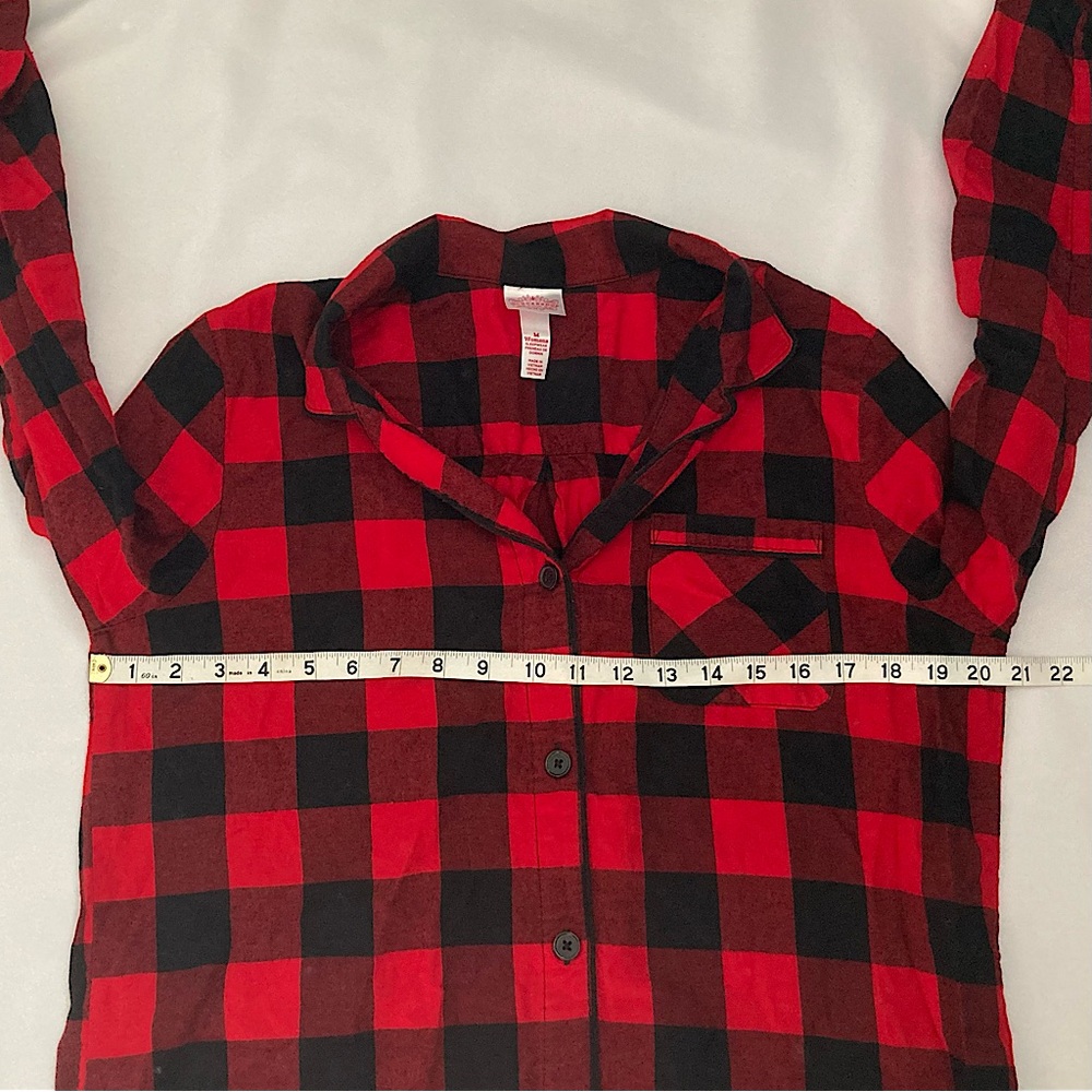 Wondershop by Target Red Gingham Plaid Button Down Nightgown Medium - Picture 10 of 11